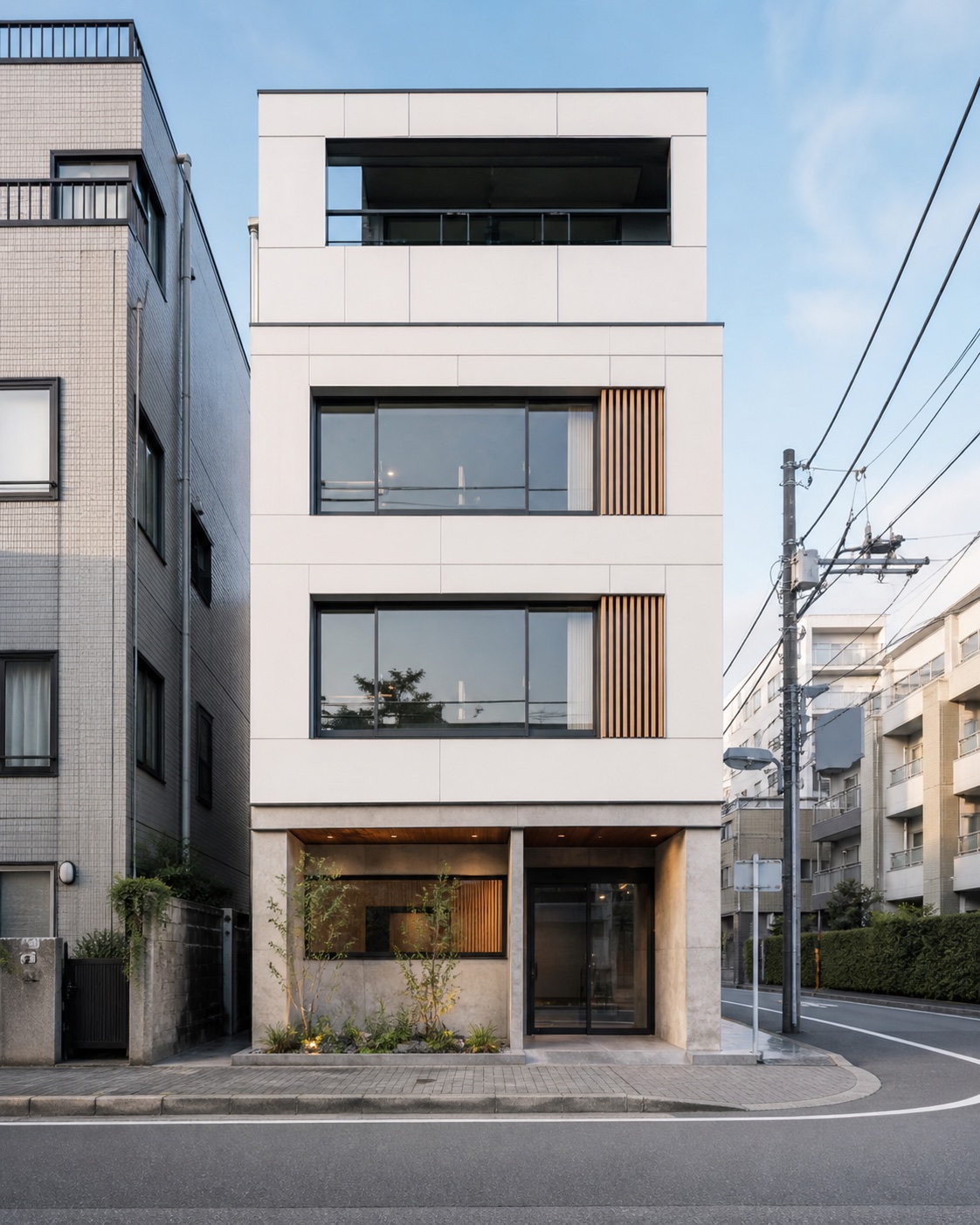 改修を終えた都市型建築の外観